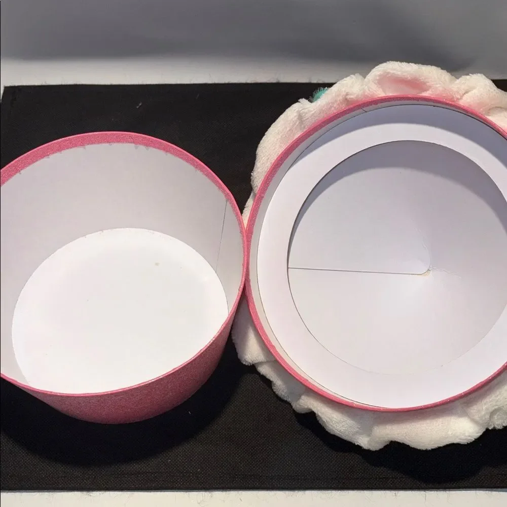 Plush Cupcake Decorative Box in Pink with Cream Frosting